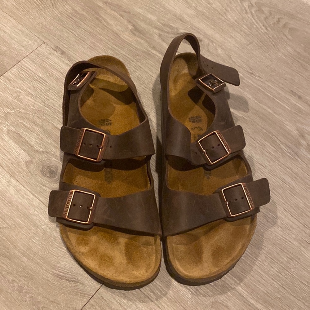 Birkenstock made in Germany Sandals-45, M12 Brown leather